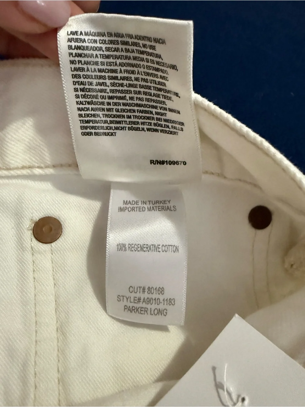 AGOLDE Parker Long Short Loose Fit in Panna Cotta White Size 32 NWT MSRP $158